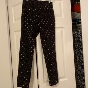 Black and white polkadot trousers